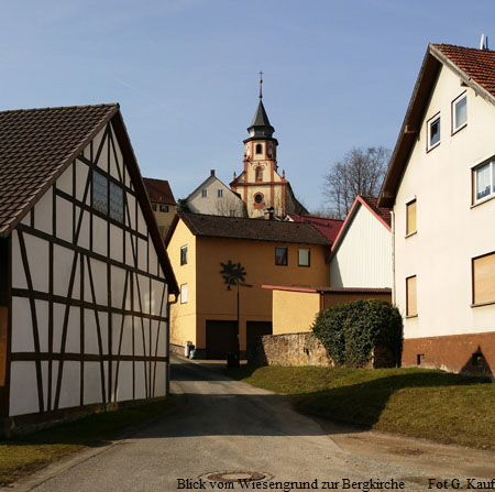 Blick zur Kirche vom Wiesengrund Blick zur Kirche vom Wiesengrund